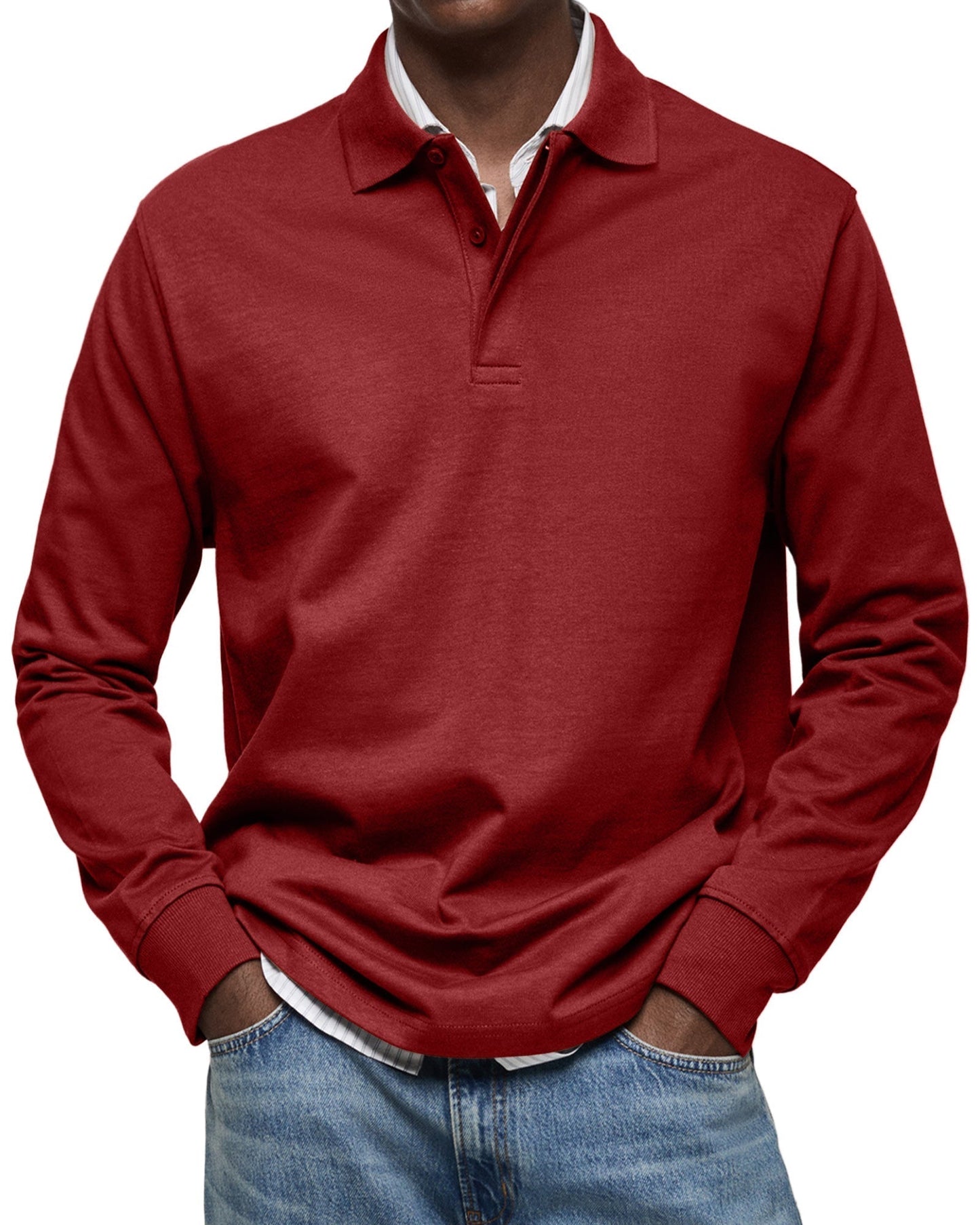Riviera Classic Long Sleeve Polo Shirt For Men | Tristan
