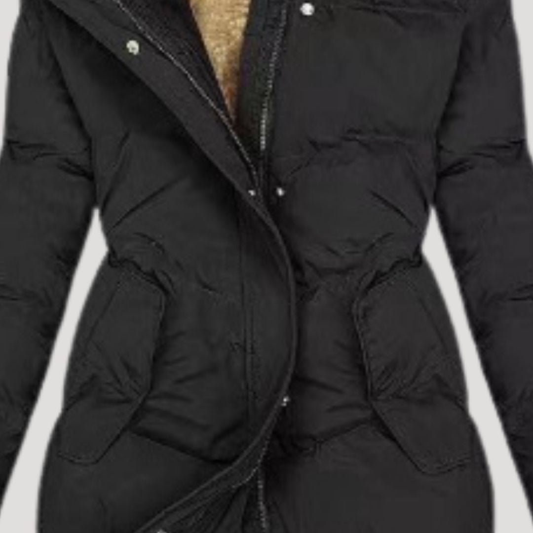 Moorland Long hooded winter coat for women | Celeste