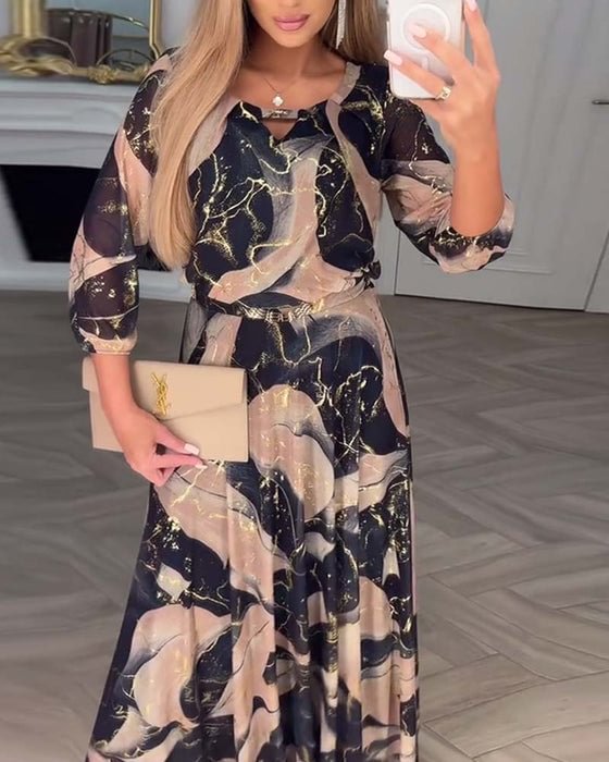 Crisp Printed Maxi Dress For Women | Amelisse