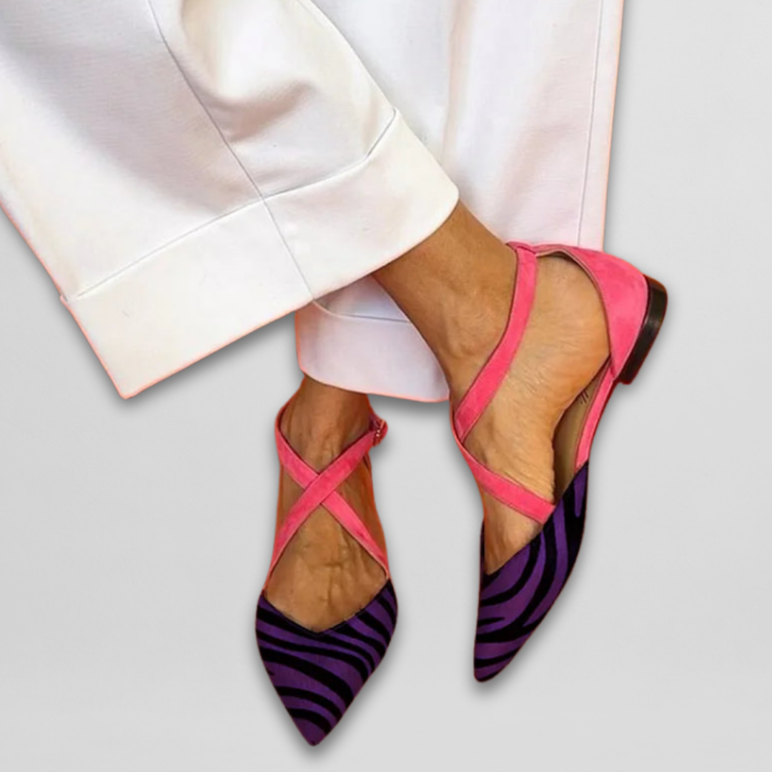 Awake Strappy ballerina flats with pointed silhouette for women | Fern
