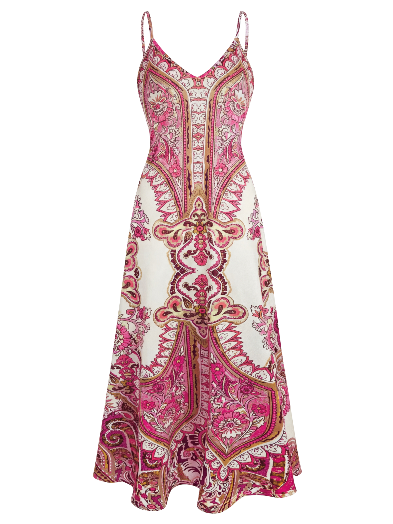 Buttoned Boho Floral Print Sleeveless Dress For Women | Maravelle