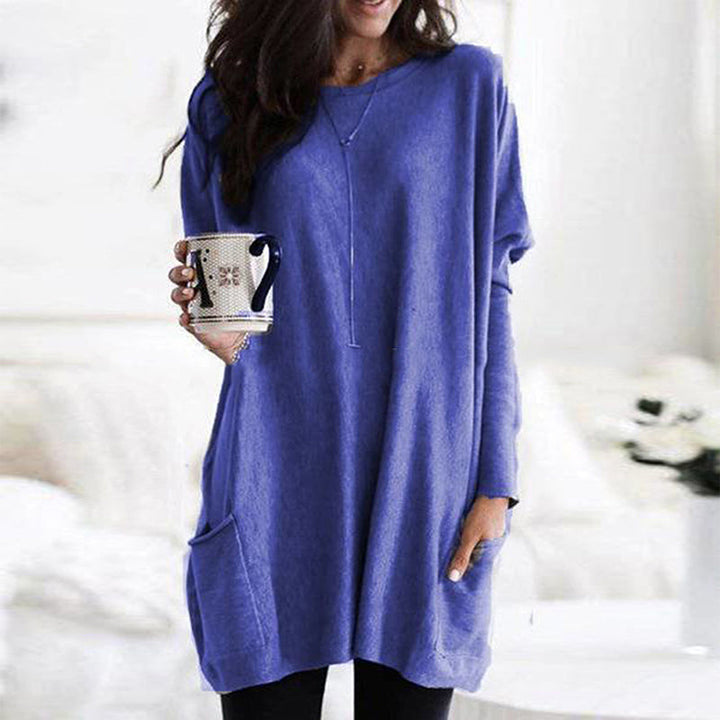 Snug Relaxed Long Sleeve Pocket Tunic For Women | Mirelith