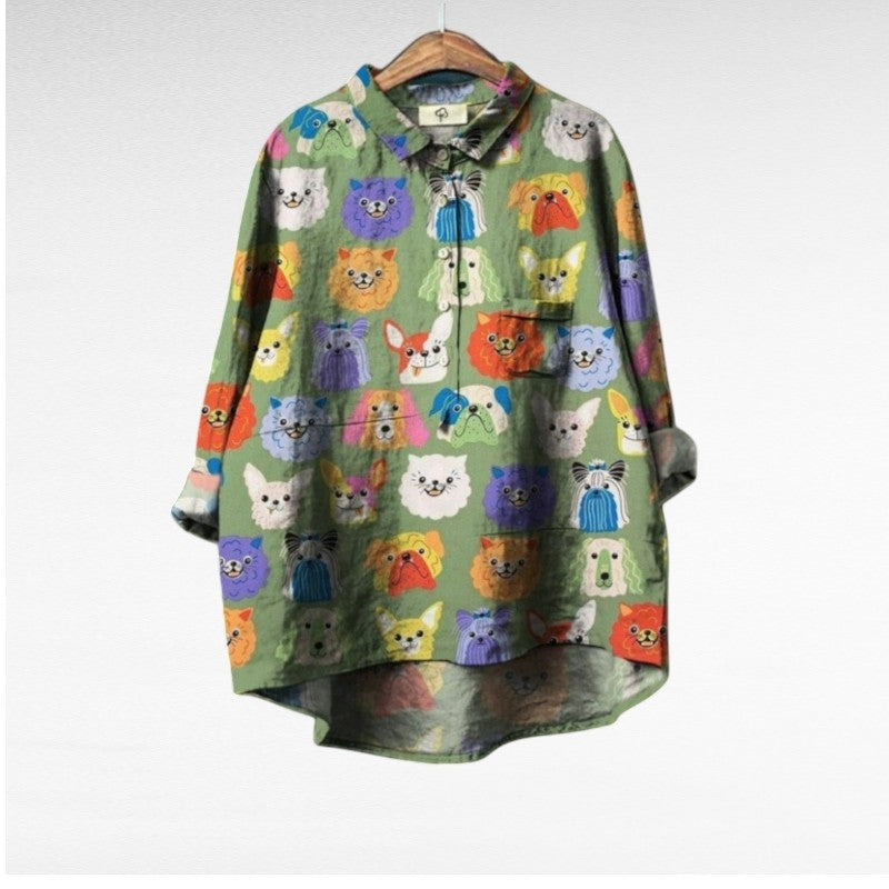 Loving Artistic button-up shirt with relaxed silhouette for women | Audrey