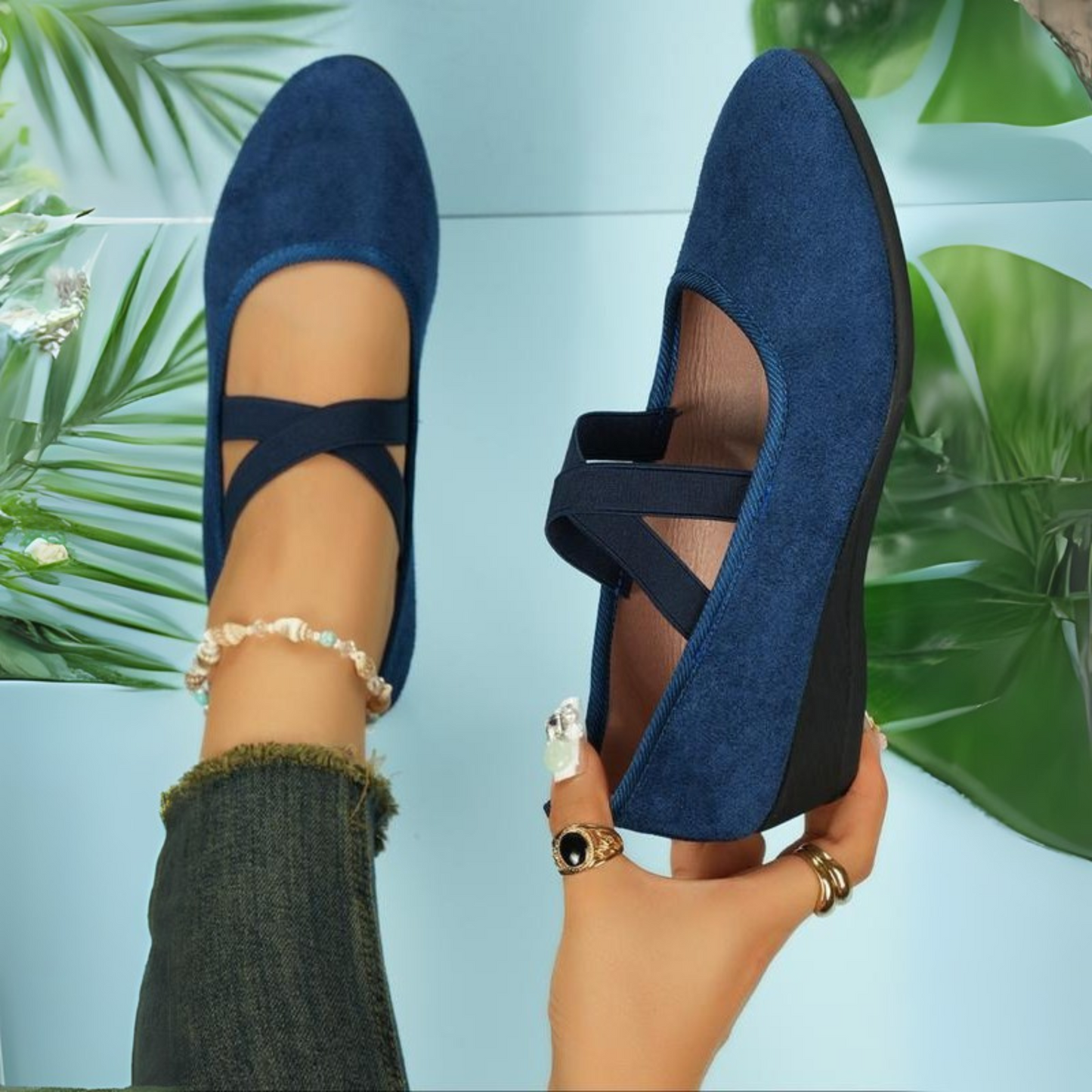 Wild Closed Toe Wedge Ballerina Shoes For Women | Mirelle