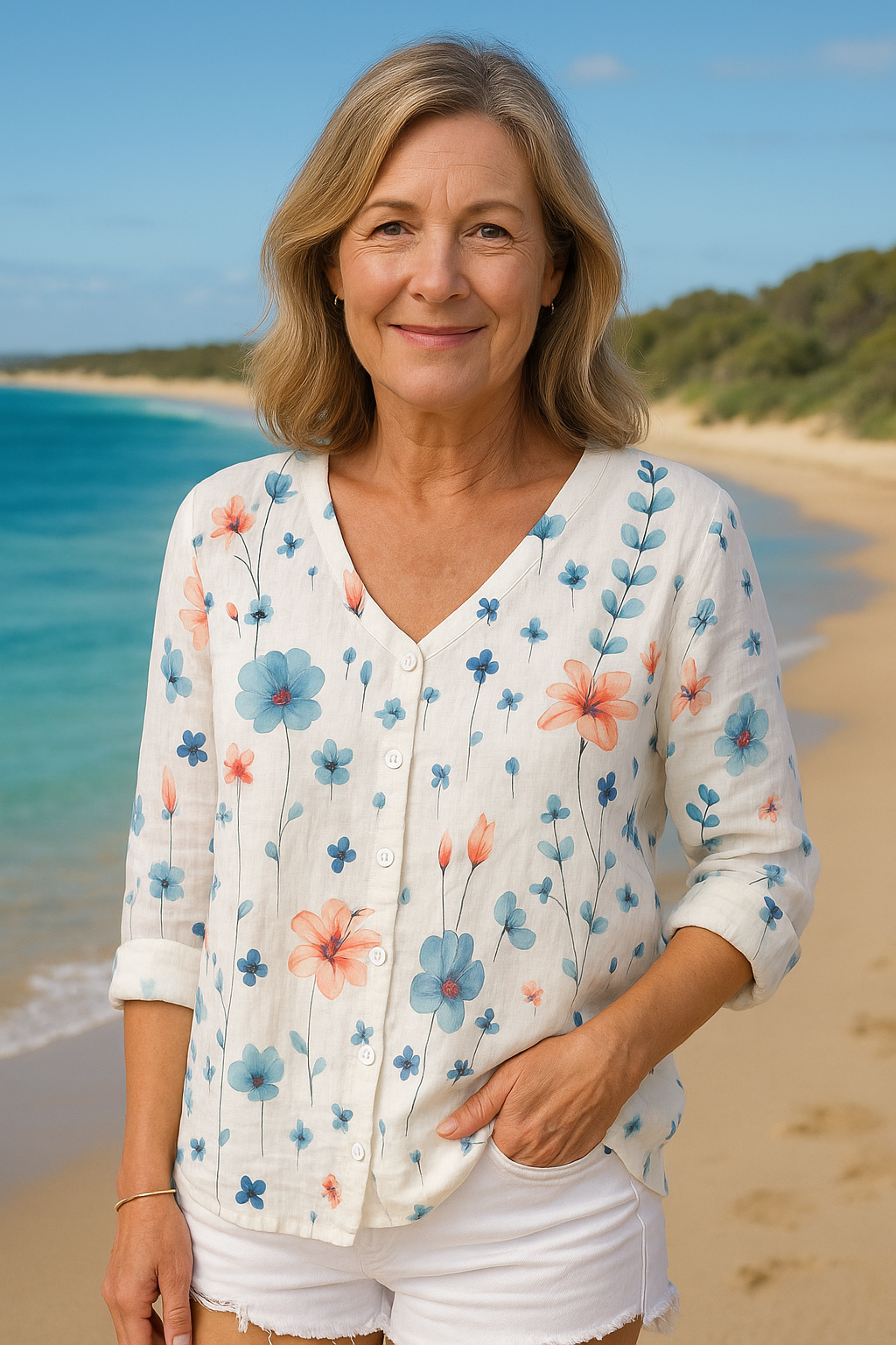 Peaceful Floral everyday top for women | June