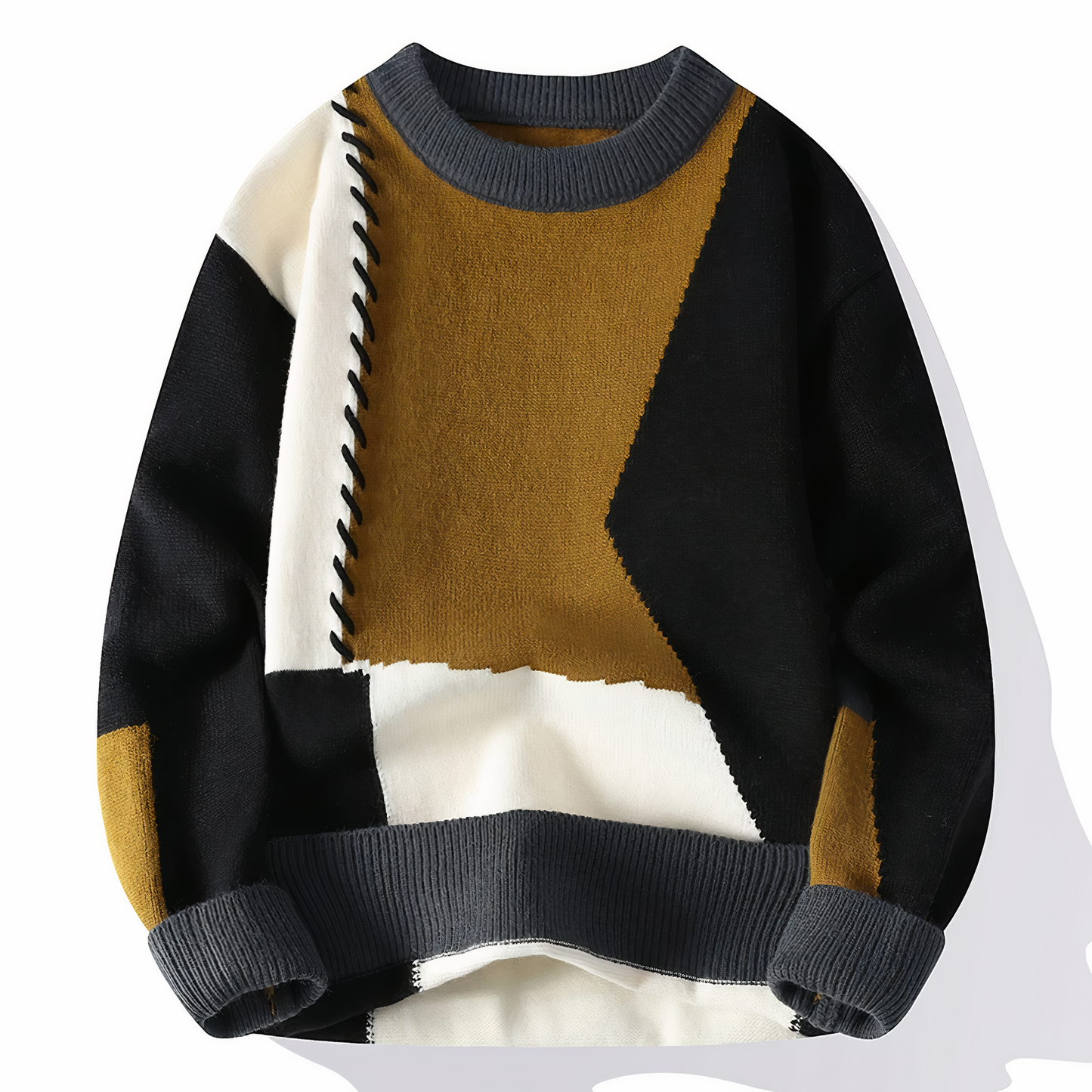 Belgravia Knitted sweater with patchwork pattern for men | Jasper