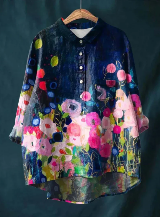 Milanese Vintage Floral Button Blouse For Women | Colette