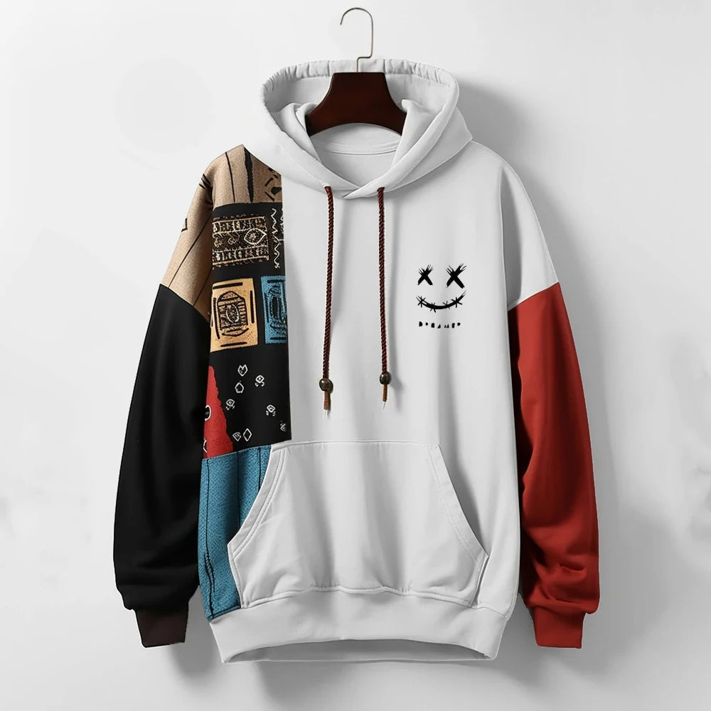 Vivacious Colour Block Hooded Sweatshirt For Men | Zayden