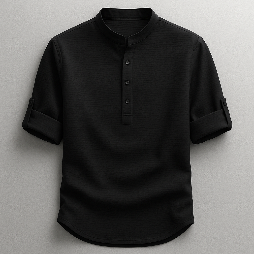 Foggy Textured Henley Shirt For Men | Caleb