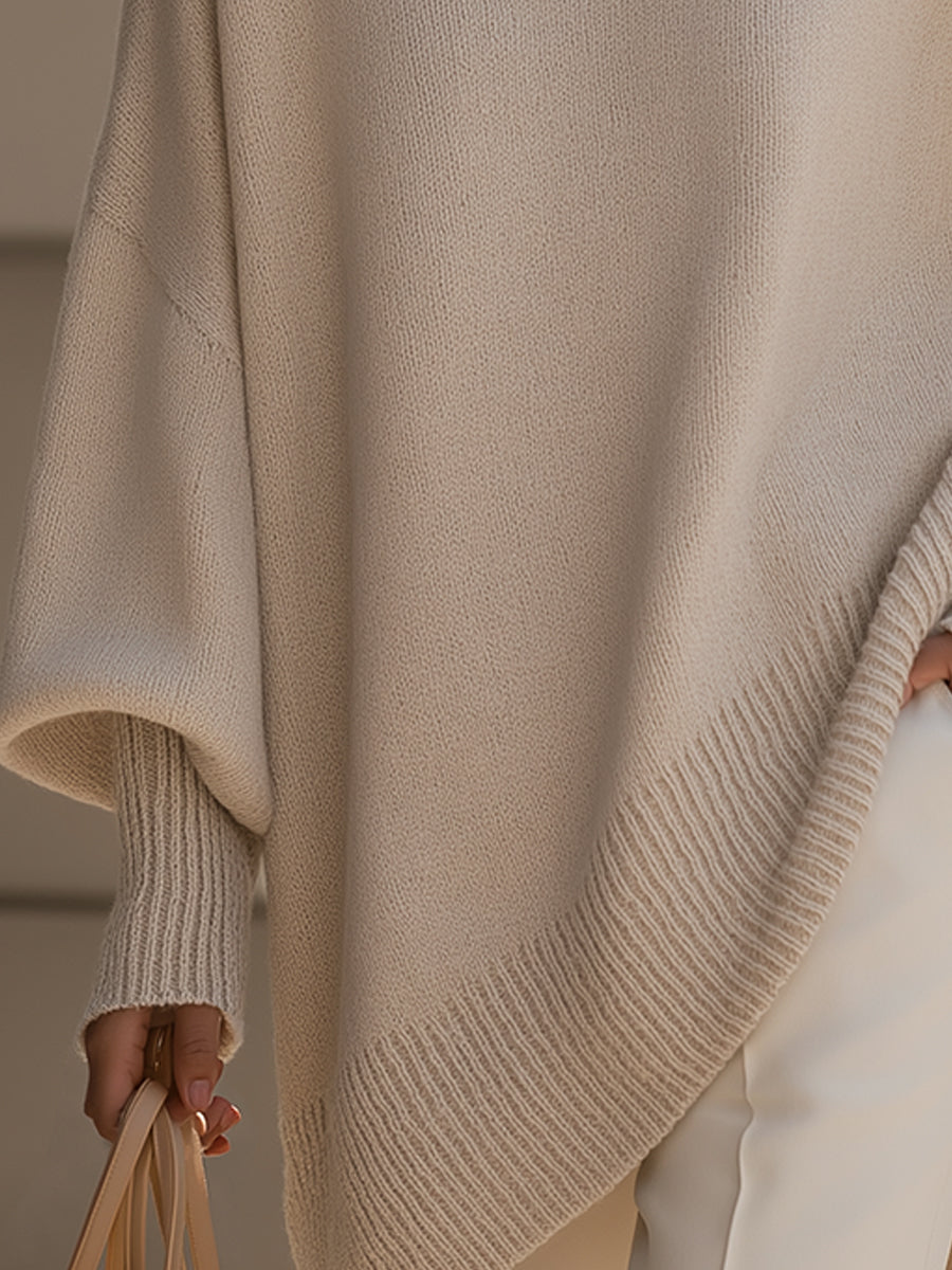 Brushed Asymmetric Hem Knit Top for Women | Evelyne