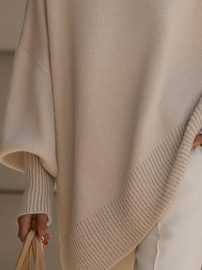Brushed Asymmetric Hem Knit Top for Women | Evelyne