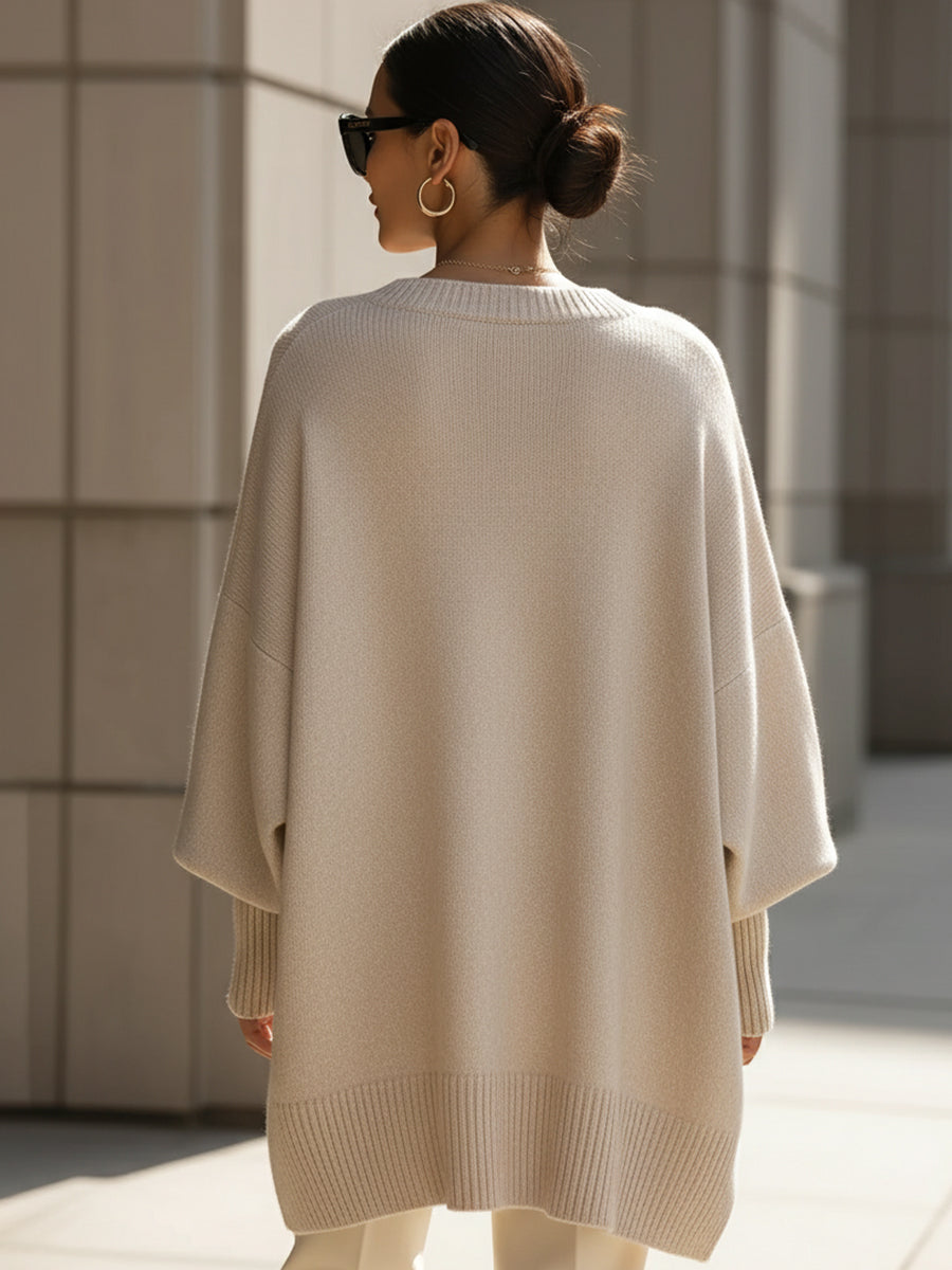 Embroidered Relaxed Oversized Sweater For Women | Erin
