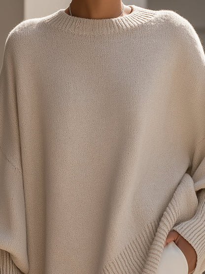 Brushed Asymmetric Hem Knit Top for Women | Evelyne