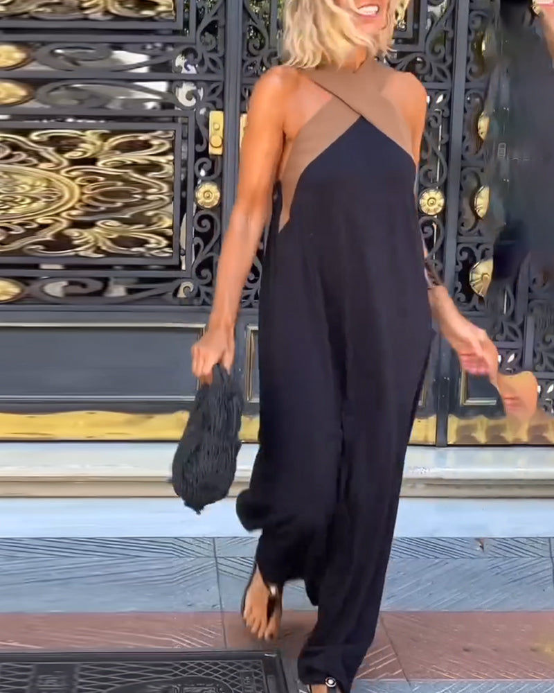 Vivid Cross Neck Long Dress For Women | Selmira