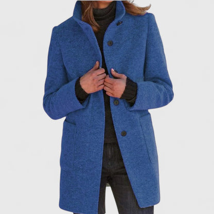 Natural Classic Mid Length Coat For Women | Ardelia