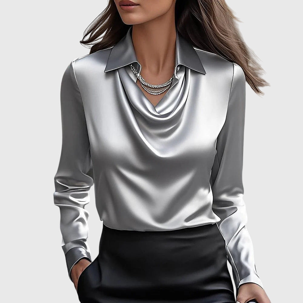 Loving Draped Neck Elegant Blouse For Women | Vivienne
