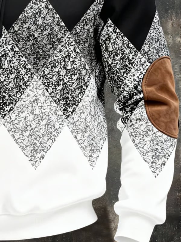 Luxurious Geometric Half Zip Sweater For Men | Renz