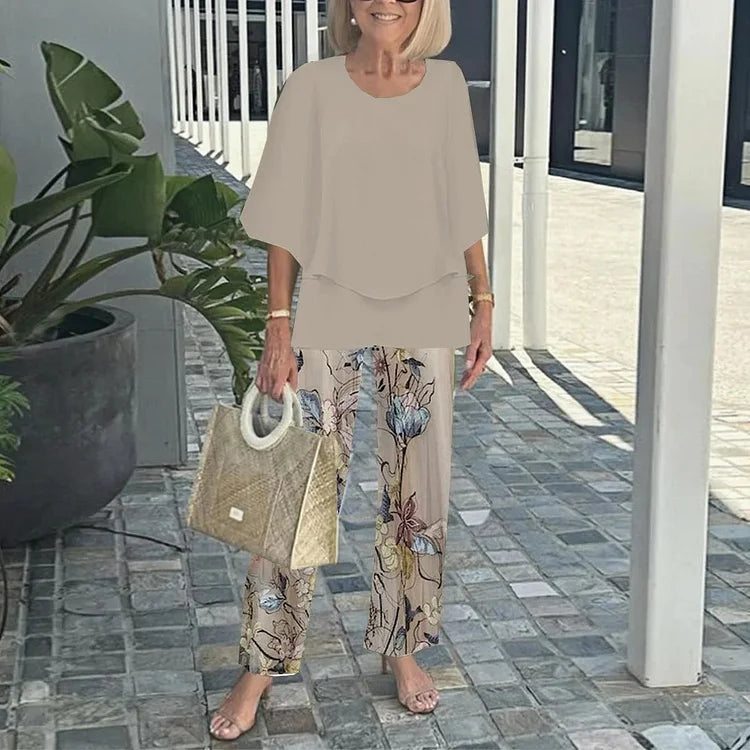 Roman Printed Two Piece Co Ord Set For Women | Isadora