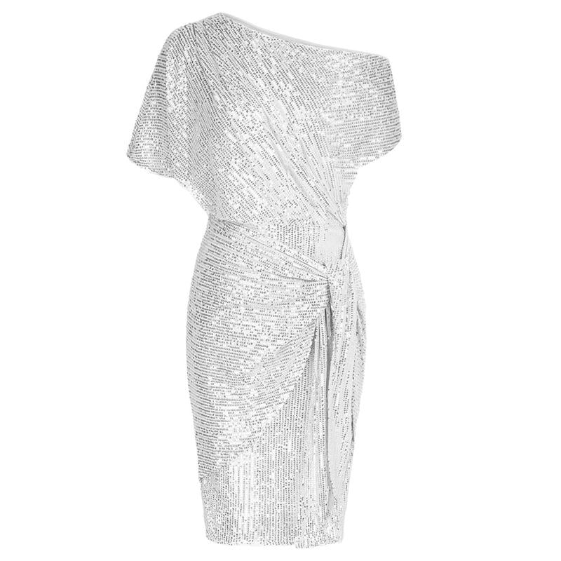 Vibrant Elegant Off Shoulder Sequin Bodycon Dress For Women | Ariselle