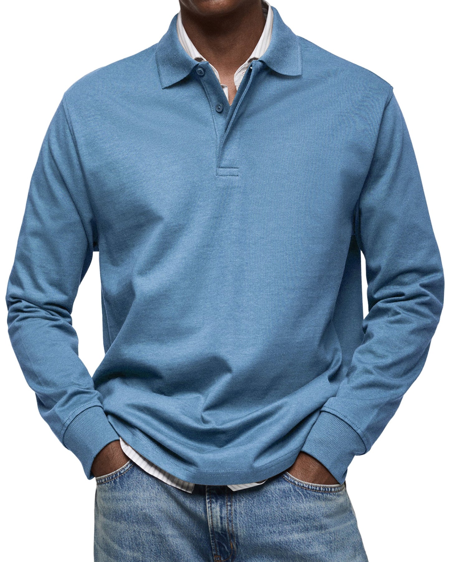 Riviera Classic Long Sleeve Polo Shirt For Men | Tristan