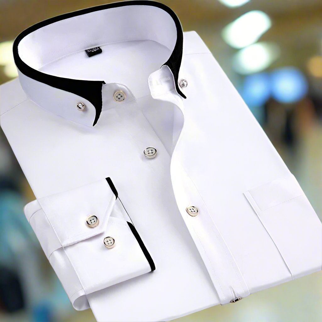 Contemporary Contrast Collar Button Shirt For Men | Jim