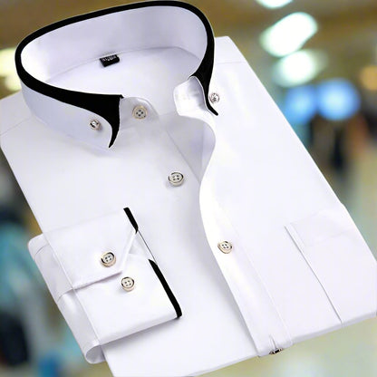 Contemporary Contrast Collar Button Shirt For Men | Jim