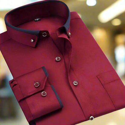 Contemporary Contrast Collar Button Shirt For Men | Jim