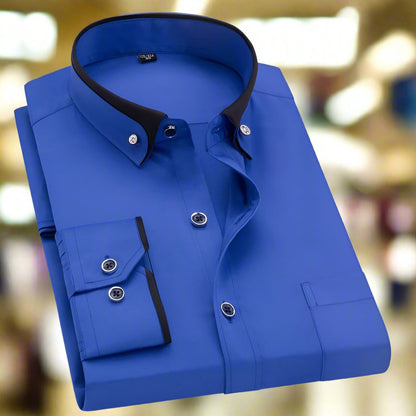 Contemporary Contrast Collar Button Shirt For Men | Jim