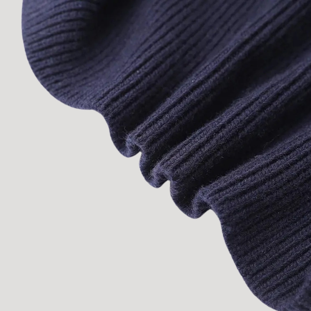 Hillside Knit cardigan with contrast trim for women | Selene