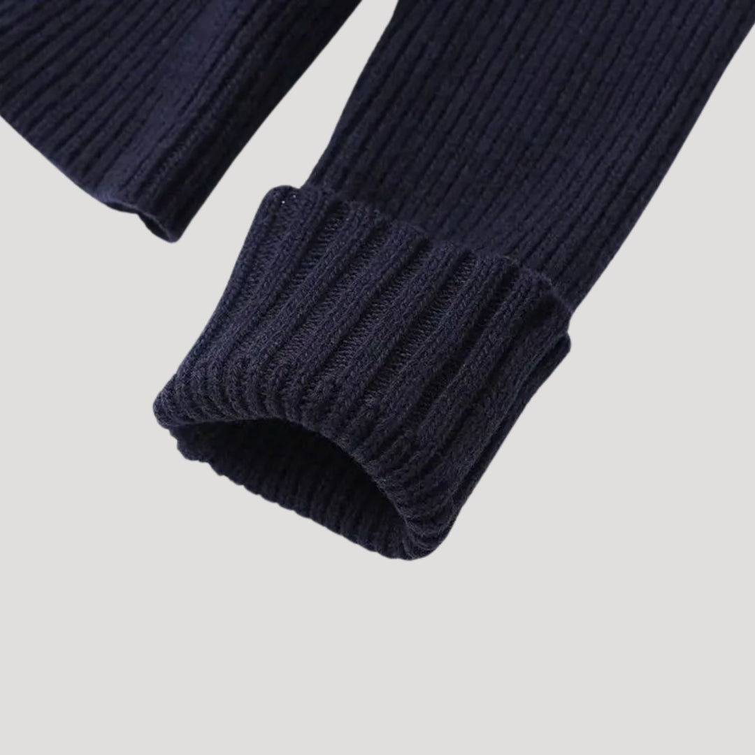 Hillside Knit cardigan with contrast trim for women | Selene