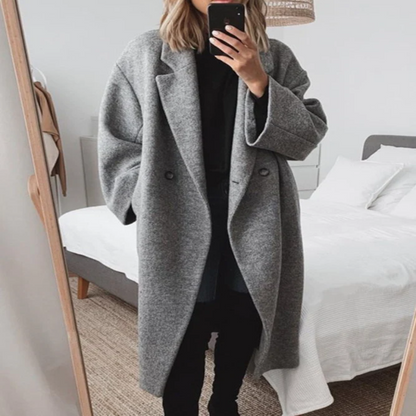 Evening Classic Long Overcoat For Women | Eleanor