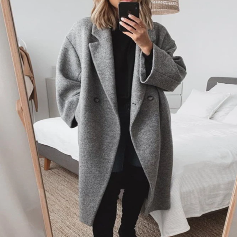 Evening Classic Long Overcoat For Women | Eleanor