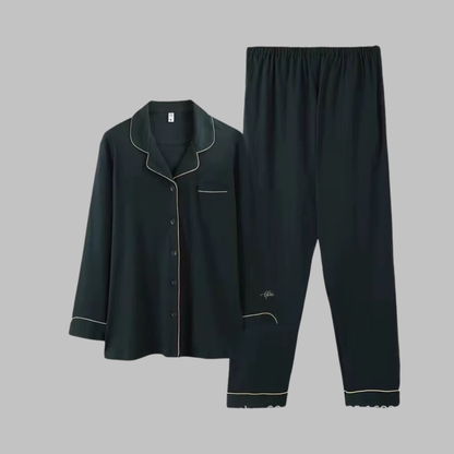 Layered Cozy Long Sleeve Top And Trousers Lounge Set For Women | Serelune