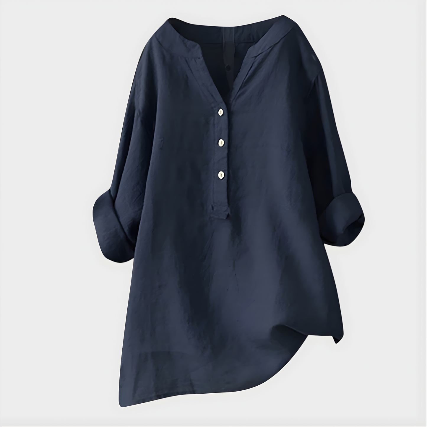 Silent Elegant V-neck blouse with relaxed silhouette for women | Veronique