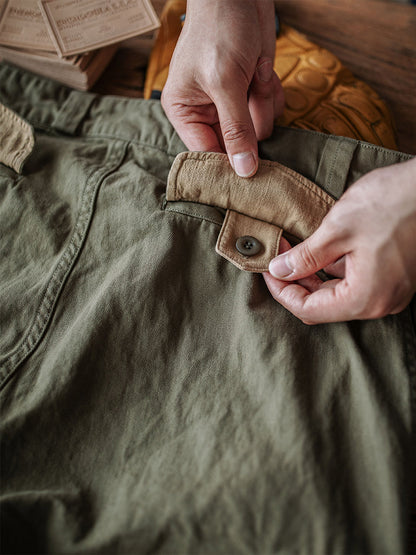 Glittering Heritage Utility Trousers with Reinforced Details for Men | Owen