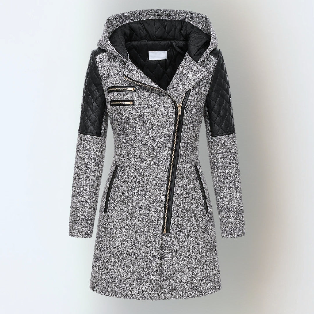 Smart Long Hooded Zip Jacket For Women | Maristella
