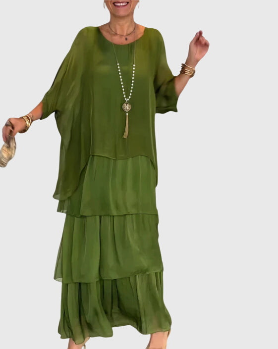 Happy Long flowing elegant dress for women | Clara