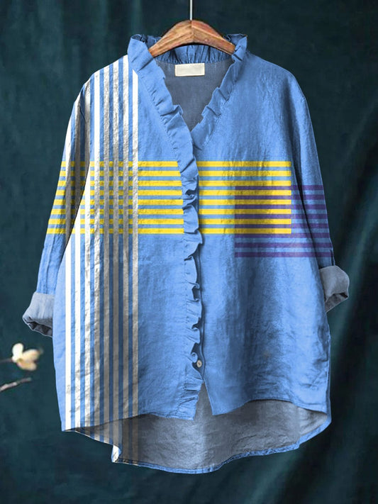 Watchful Ruffle-trim blouse with relaxed silhouette for women | Tina