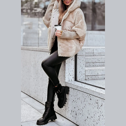 Cutting Oversized Hooded Puffer Jacket For Women | Elira