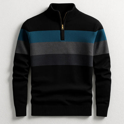 Wise Stripe Quarter-Zip Sweater For Men | Ronan
