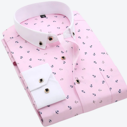 Ethereal Nautical Print Long Sleeve Shirt For Men | Marcellin