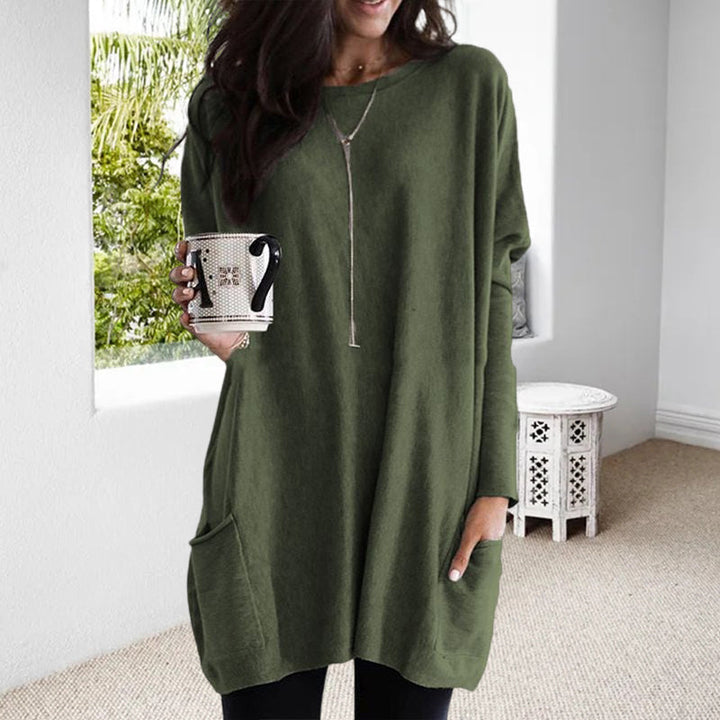 Snug Relaxed Long Sleeve Pocket Tunic For Women | Mirelith
