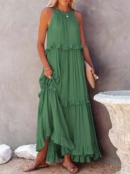 Dainty Tiered Ruffle Long Dress For Women | Lara