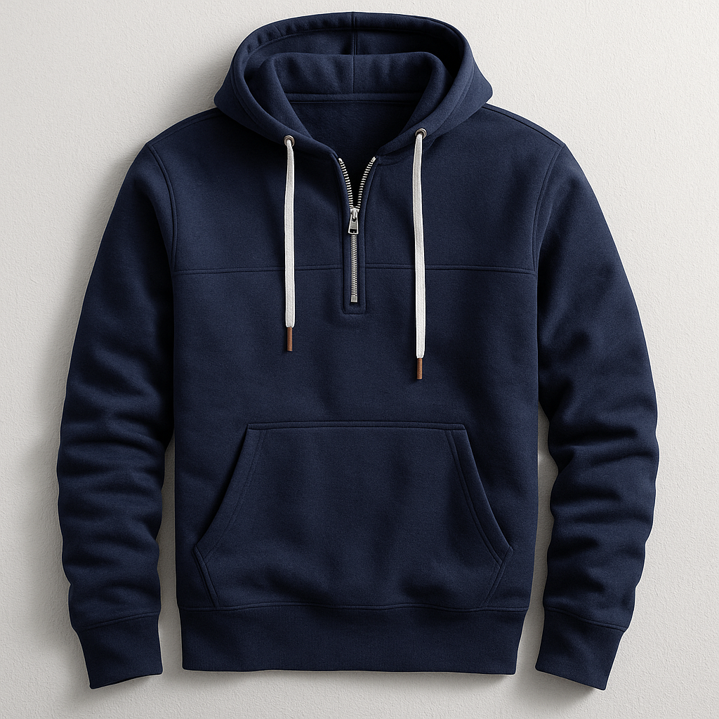 Dependable Quarter Zip Hooded Sweatshirt for Men | Nolan