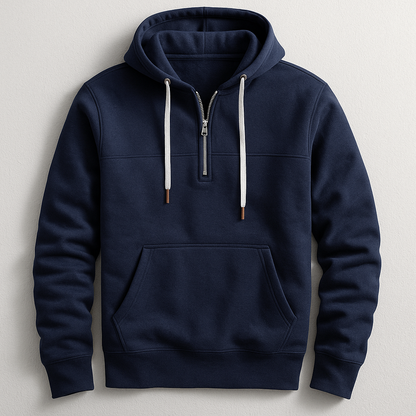 Dependable Quarter Zip Hooded Sweatshirt for Men | Nolan