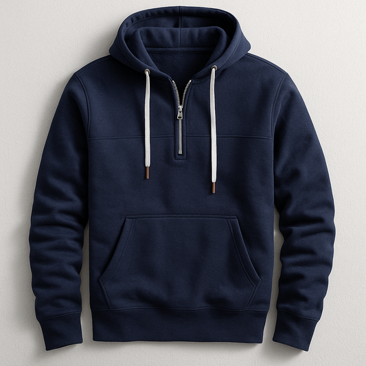 Dependable Quarter Zip Hooded Sweatshirt for Men | Nolan