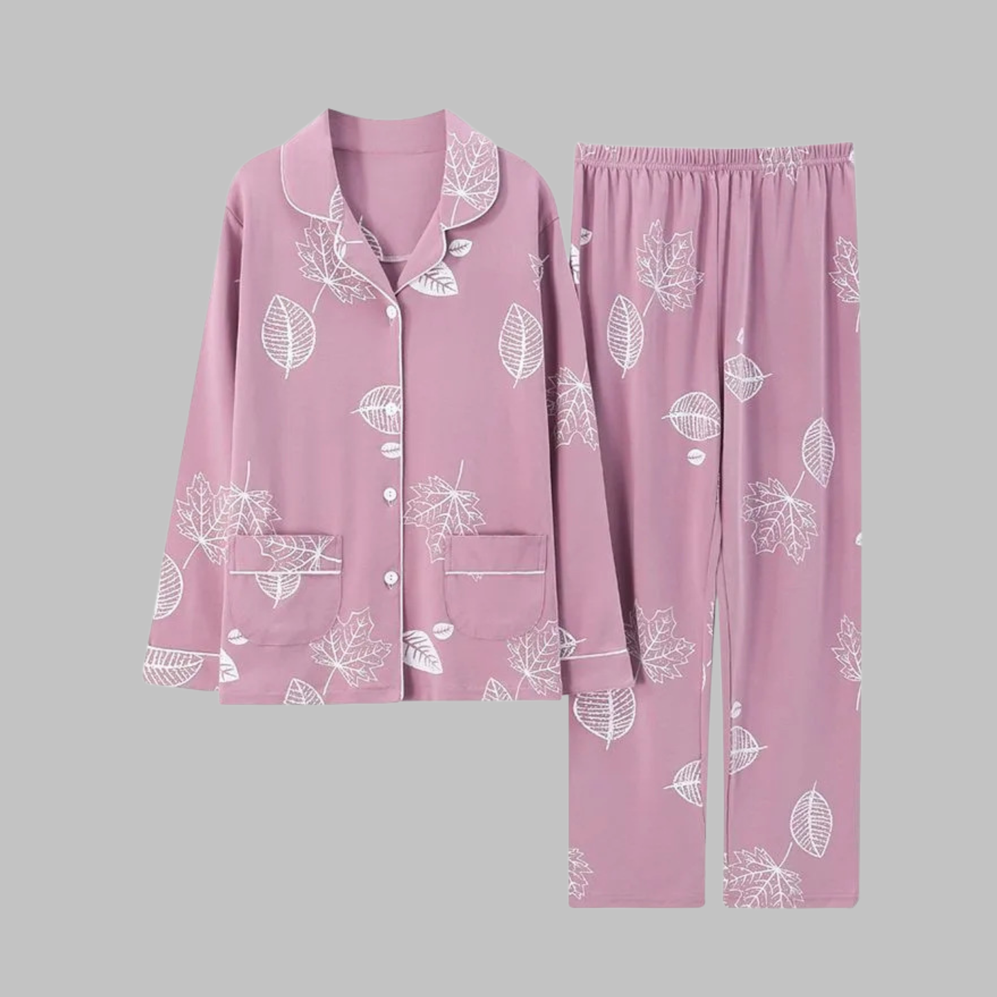 Layered Cozy Long Sleeve Top And Trousers Lounge Set For Women | Serelune