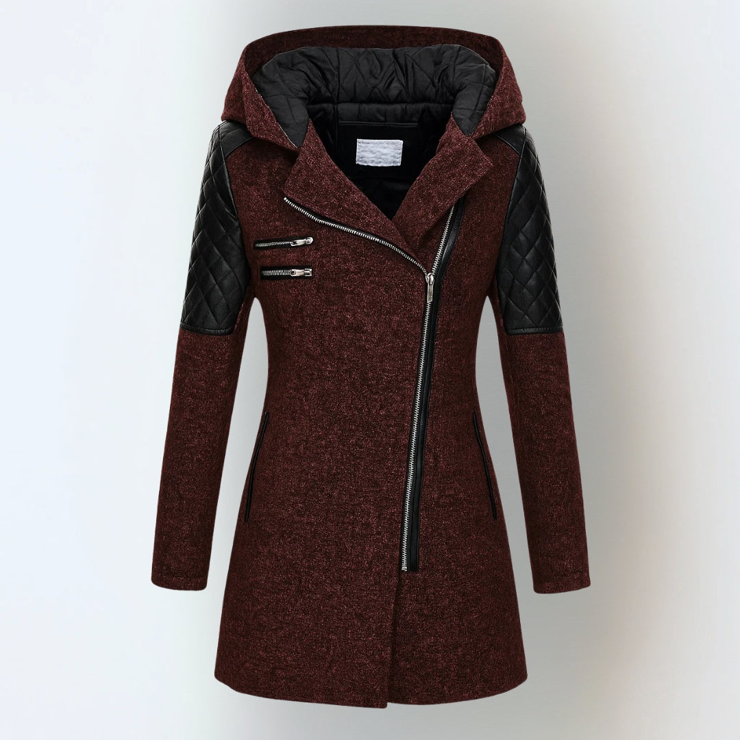 Smart Long Hooded Zip Jacket For Women | Maristella
