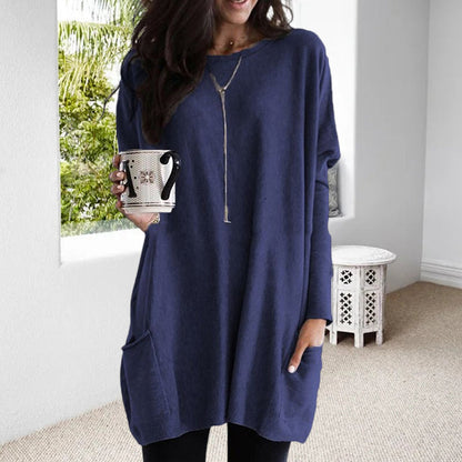 Snug Relaxed Long Sleeve Pocket Tunic For Women | Mirelith