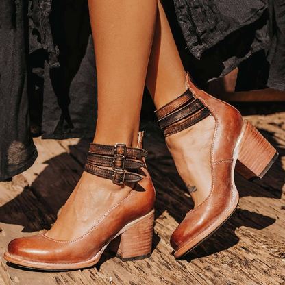 Premier Vintage ankle strap sandal heels for women | Verona
